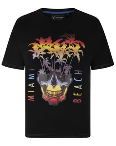 KAM Miami Beach Skull Tee Black